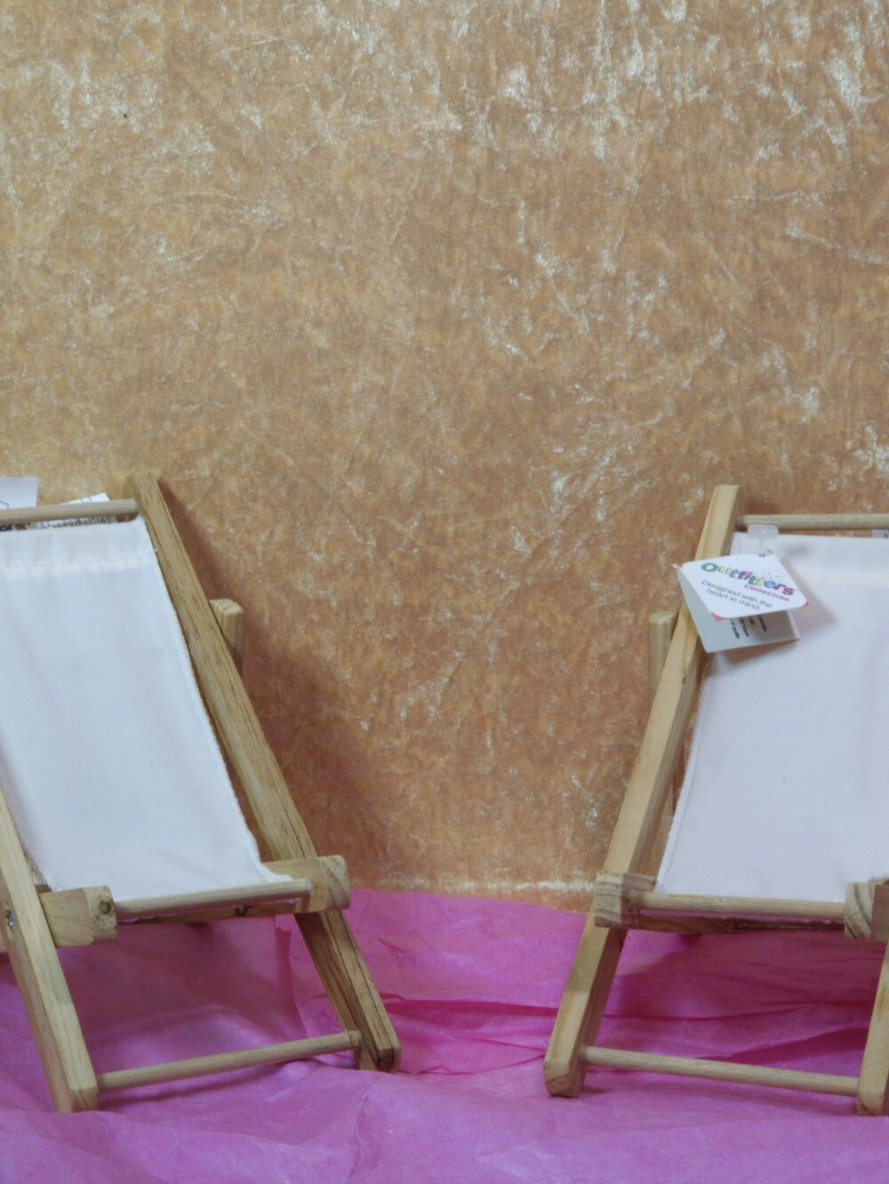 Vintage Outfitters Collection Miniature Wooden Deck Sling Chairs Pair